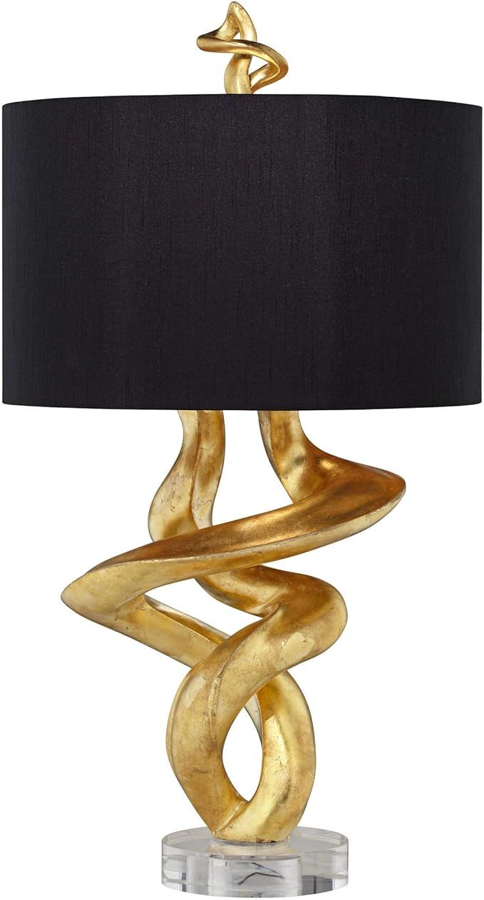 Pacific Coast Lighting Tribal Impressions 33" Twirl Resin Table Lamp in Gold | Amazon (US)