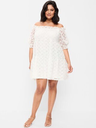 Off-The-Shoulder Lace Mini Dress | Old Navy (US)