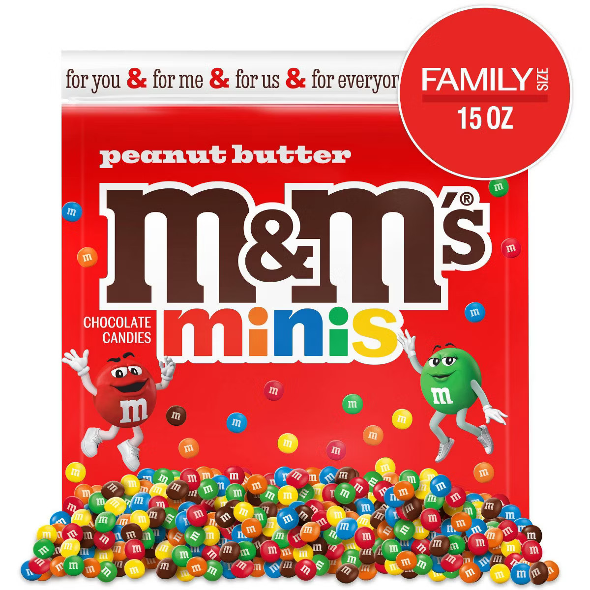 Mars M&M's Peanut Butter Minis Family Stand-up Bag 15oz | Target