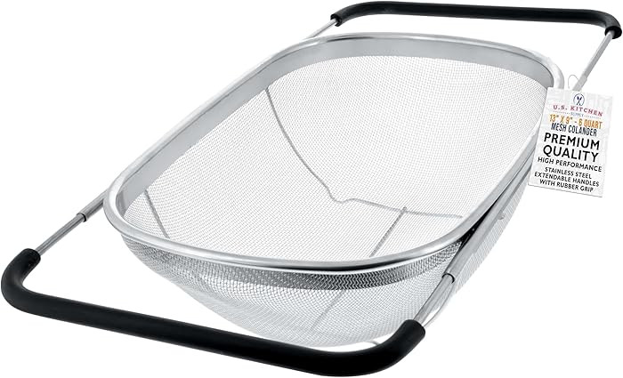 U.S. Kitchen Supply Stainless Steel Colander Strainer - 6-Quart Collapsible Colander with Expanda... | Amazon (US)