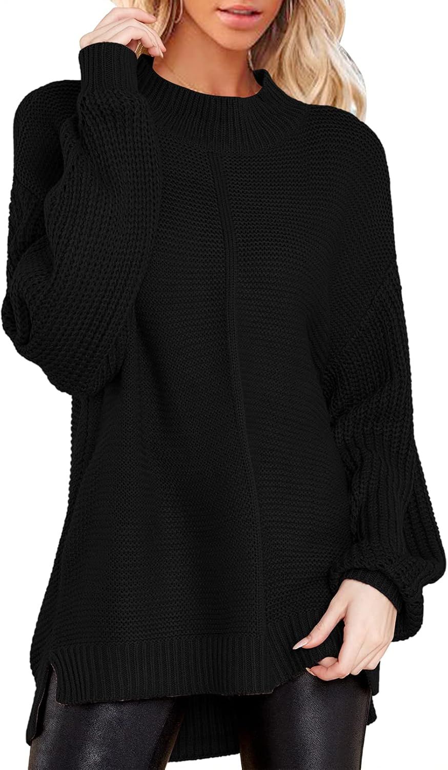 Sovoyontee Women's Chunky Knit Pullover Tunic Oversized Sweater, Cotton Blend | Amazon (US)