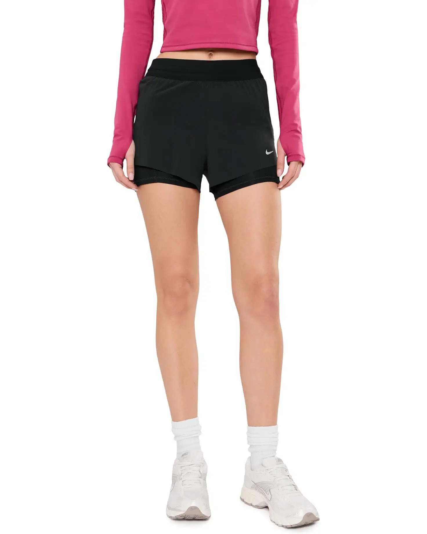 Women's Nike Swift Dri-FIT Mid-Rise 2-in-1 Running Shorts | Zappos.com