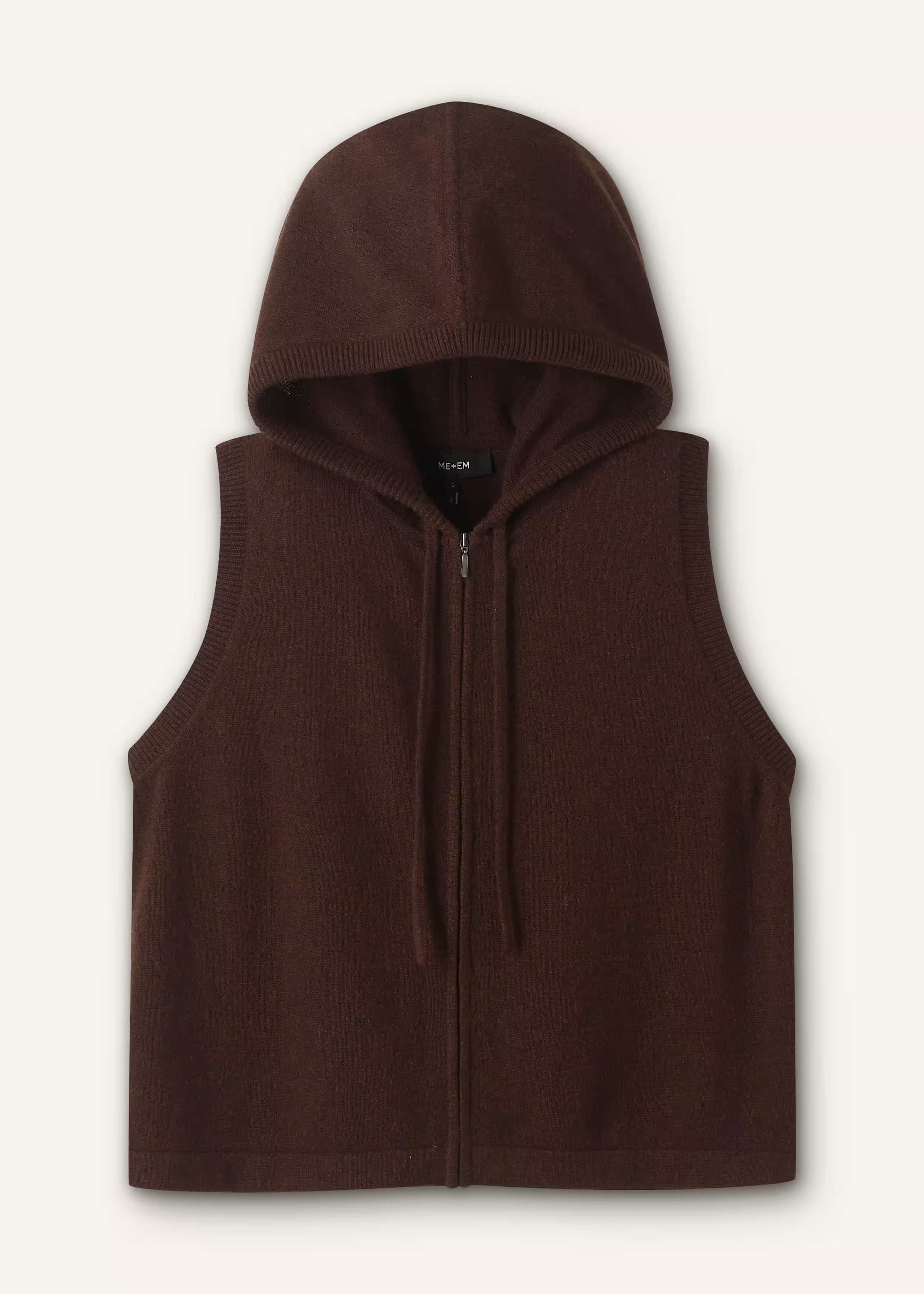 Cashmere Sleeveless Relaxed Zip Hoody Cashmere | ME+EM Global (Excluding US)