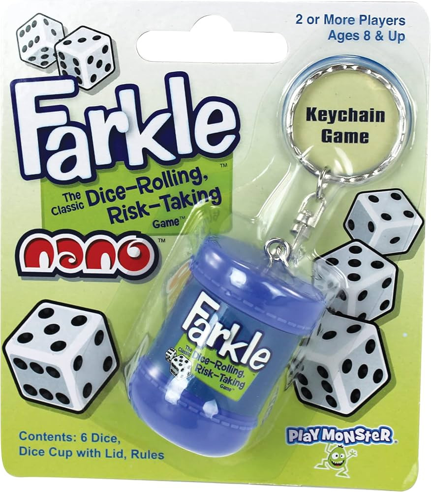Farkle Nano Keychain -- Classic Dice-Rolling Risk-Taking Game -- Travel Sized -- for Ages 8+ | Amazon (US)