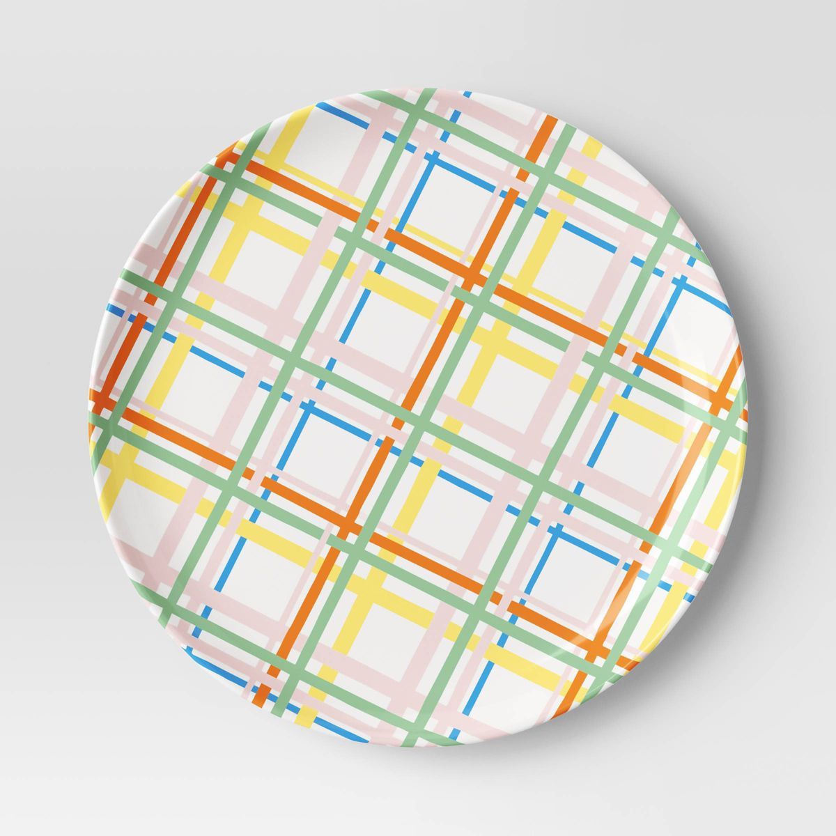 10" Plaid Dinner Plate White - Room Essentials™ | Target