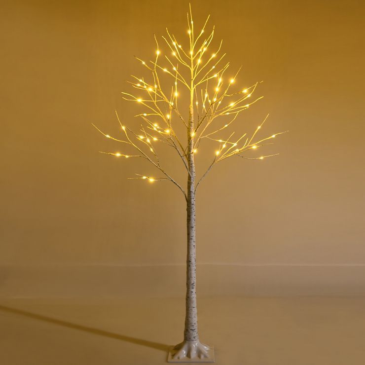 Costway 5ft Pre-lit White Twig Birch Tree for Christmas Holiday w/ 72 LED Lights | Target