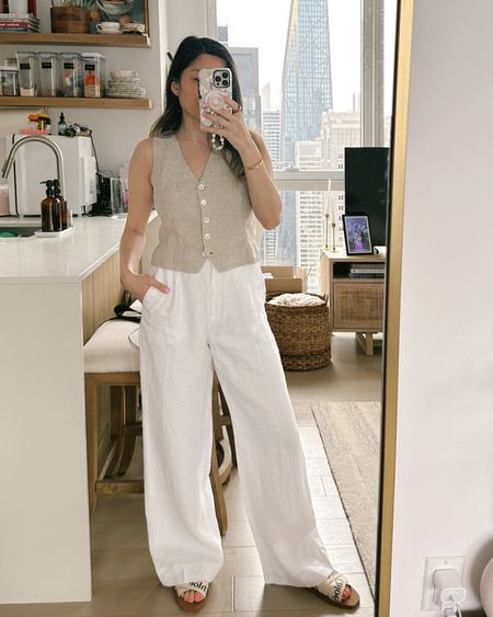 Linen vest is 50% off.

Linen pants, summer outfit 

#LTKTravel #LTKSaleAlert