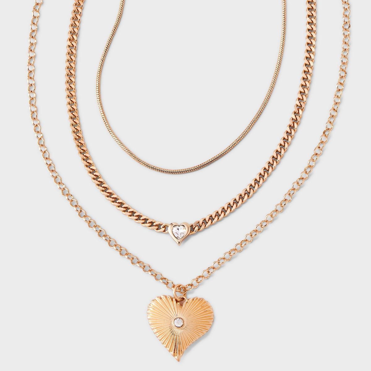 SUGARFIX by BaubleBar Layered Heart Pendant Necklace - Gold | Target