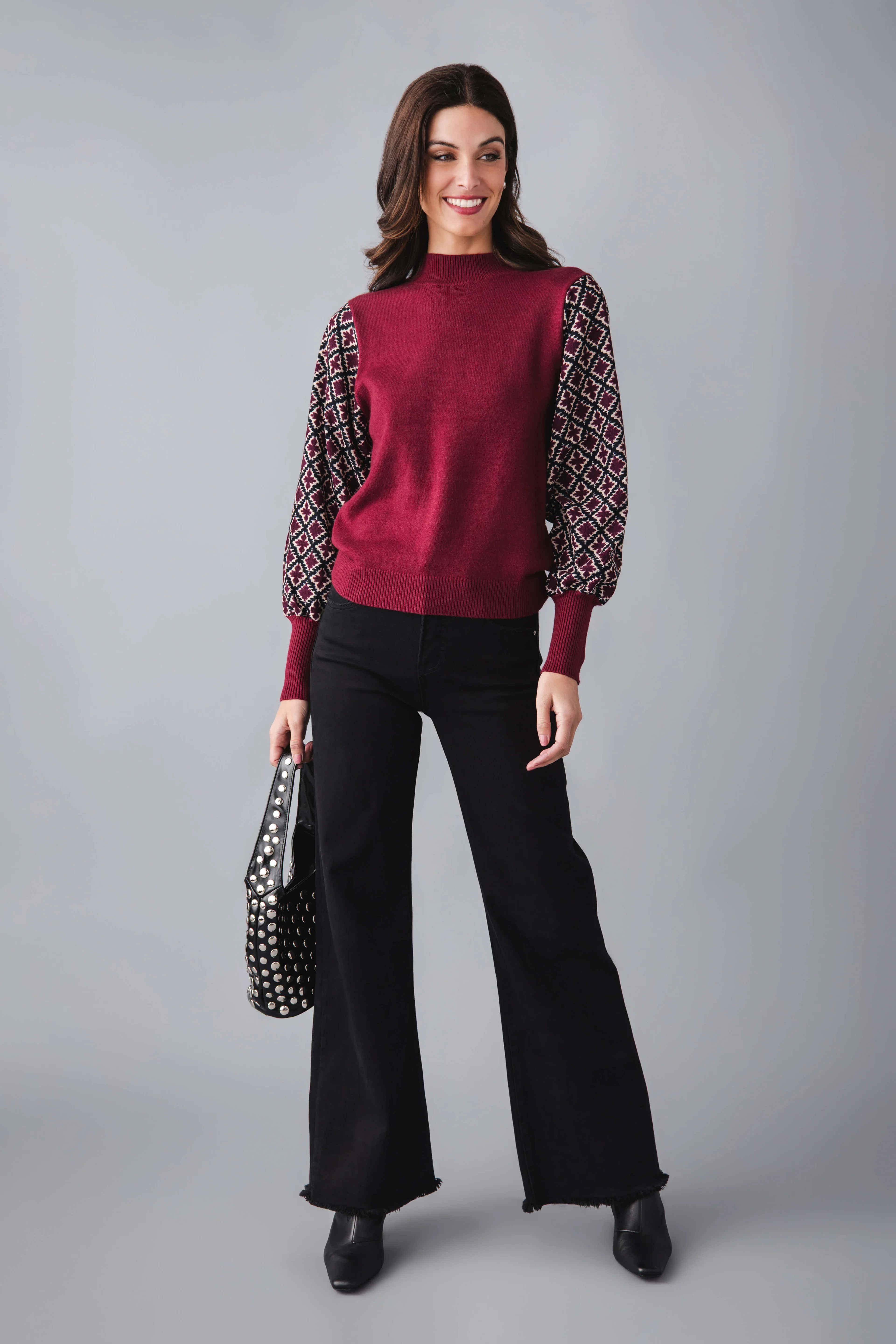 THML Mixed Media Knit Top | Social Threads