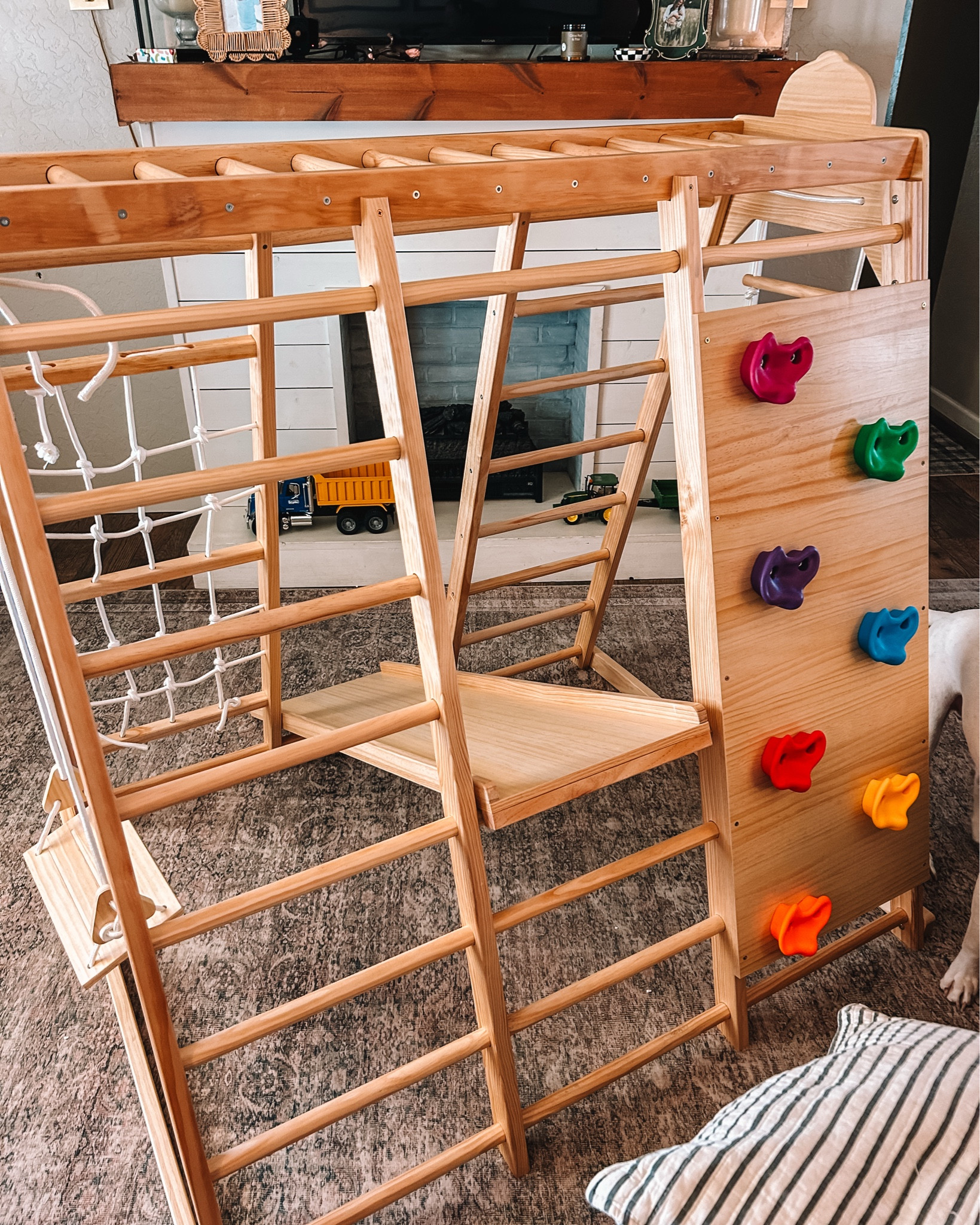 Best toddler birthday gift ever! Adorable, easy to put together (two hours) and loads of fun! Indoor gym toy for my 3 year old.

Toddler climbing toy, kid bar toy, kid slide, toddler swing indoor, rope ladder toddler toy, gross motor toy

#LTKFamily #LTKKids #LTKActive