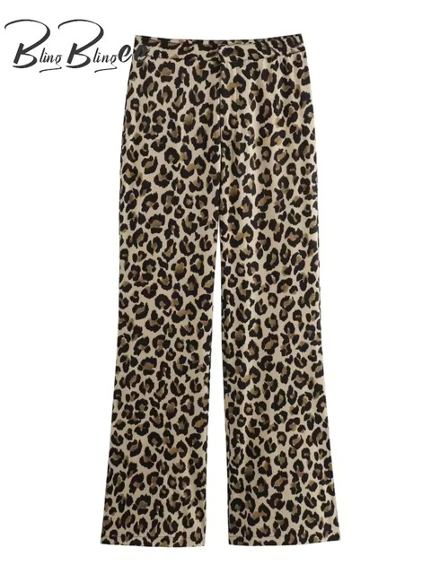 BlingBlingee Y2K Tall Leopard Print Women Long Pant Traf 2024 Summer Zipper High Waisted Casual S... | AliExpress (US)