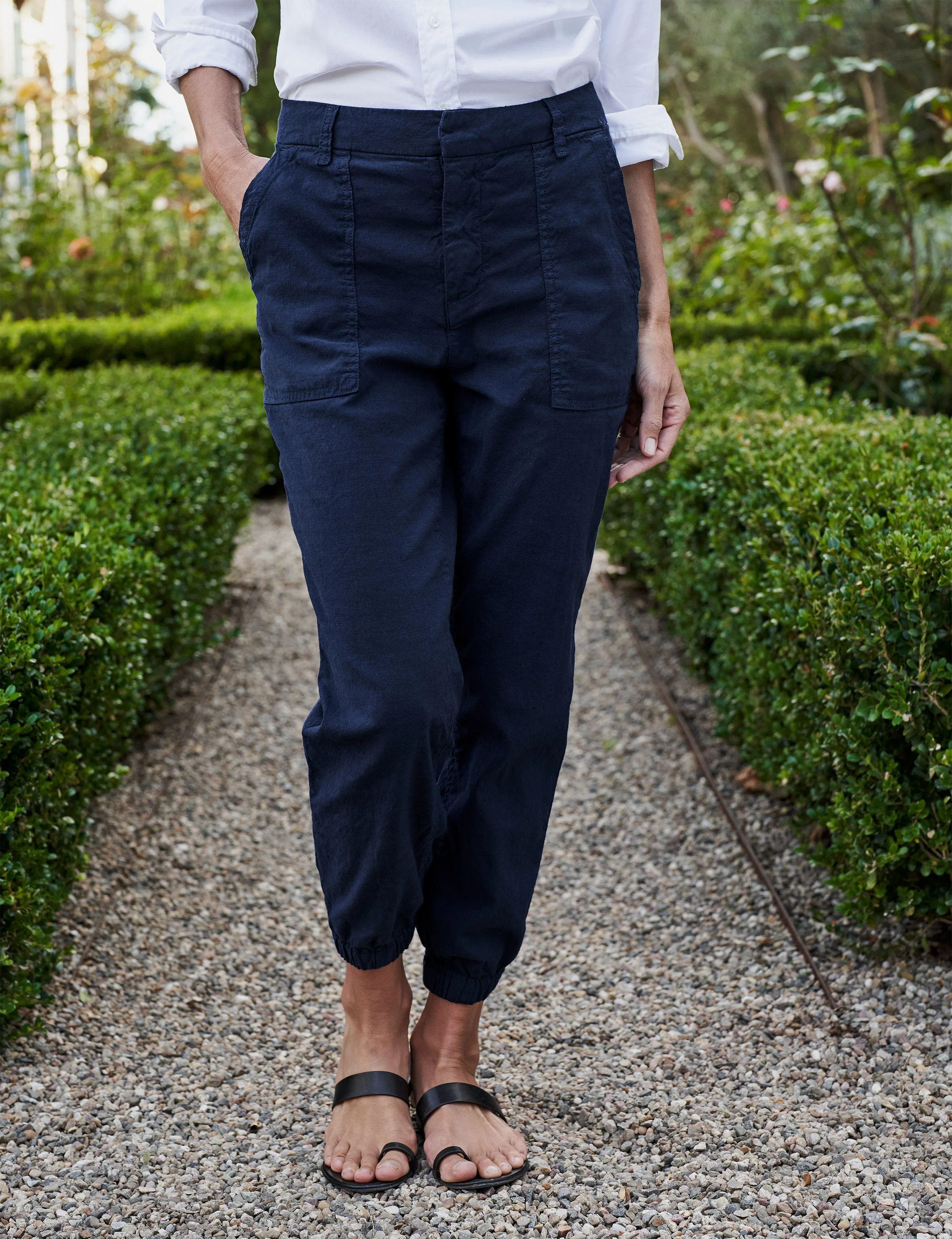 JAMESON Navy, Italian Performance Linen | Frank & Eileen | Frank & Eileen