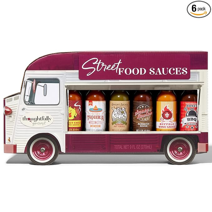 Thoughtfully Gourmet, Street Food Sauces Hot Sauce and BBQ Gift Set, Flavors: Diablo Wings Sauce,... | Amazon (US)