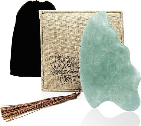 Gua Sha Facial Tools,Jade Gua Sha Massage Tool Comb Edge,Guasha Tool for Face, Gua Sha Stones for... | Amazon (US)