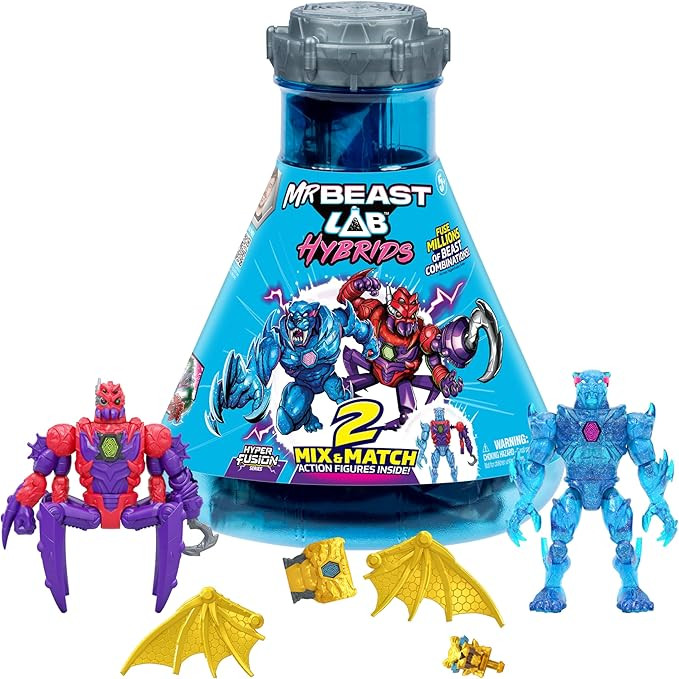 MrBeast Lab Hybrids Multi Pack, Reveal Different Hybrid Parts to Create 2 Mix & Match Action Figu... | Amazon (US)