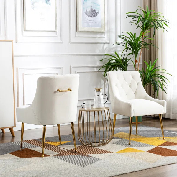 Agita Velvet Tufted Upholstered Arm Chair (Set of 2) | Wayfair North America