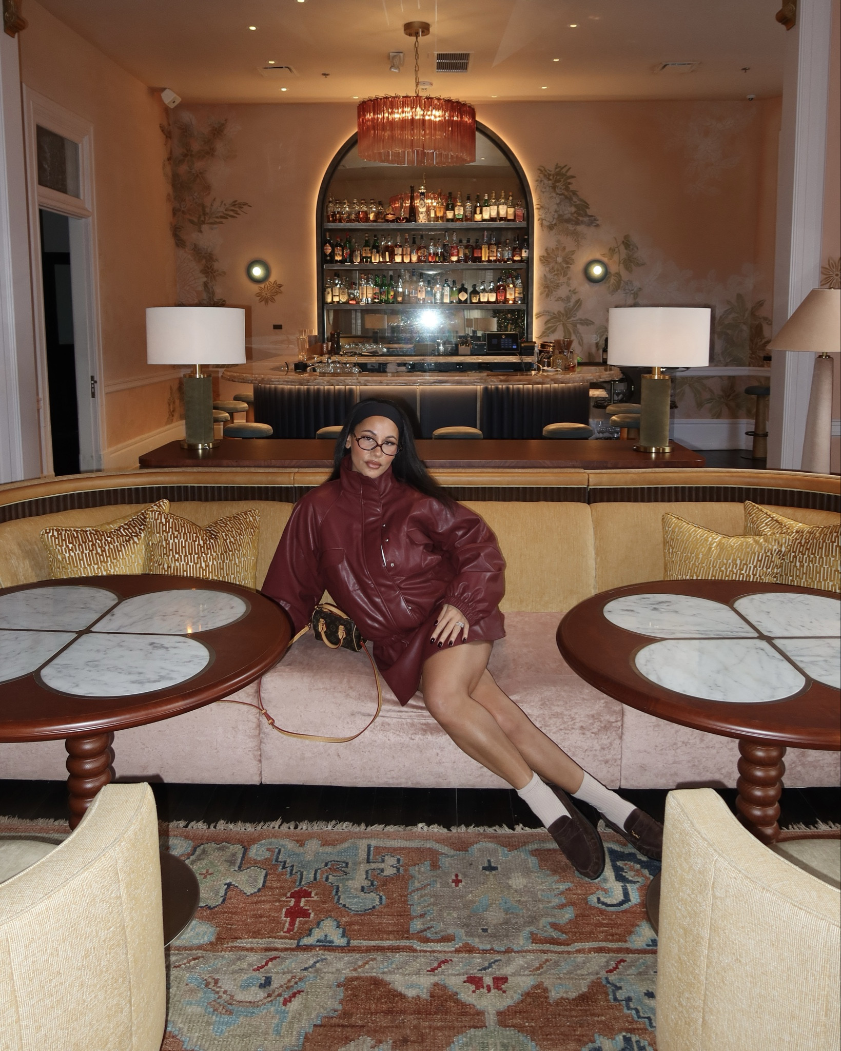 burgundy faux leather jacket & matching skirt - wearing M

#LTKootd #LTKHoliday #LTKGiftGuide