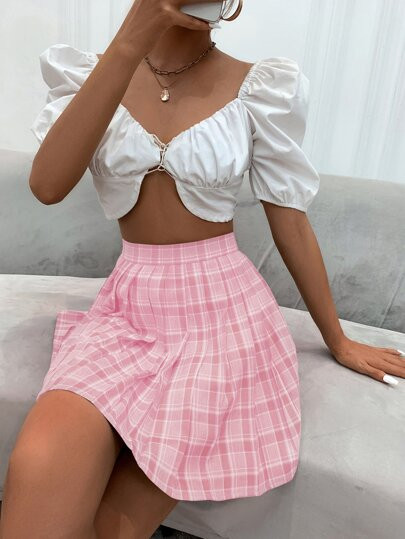 Tartan Plaid Pleated Skirt | SHEIN