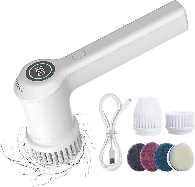 AIRSEE Cordless Electric Spin Scrubber with Battery Display, Handheld Power Shower Cleaner Brush,... | Amazon (US)