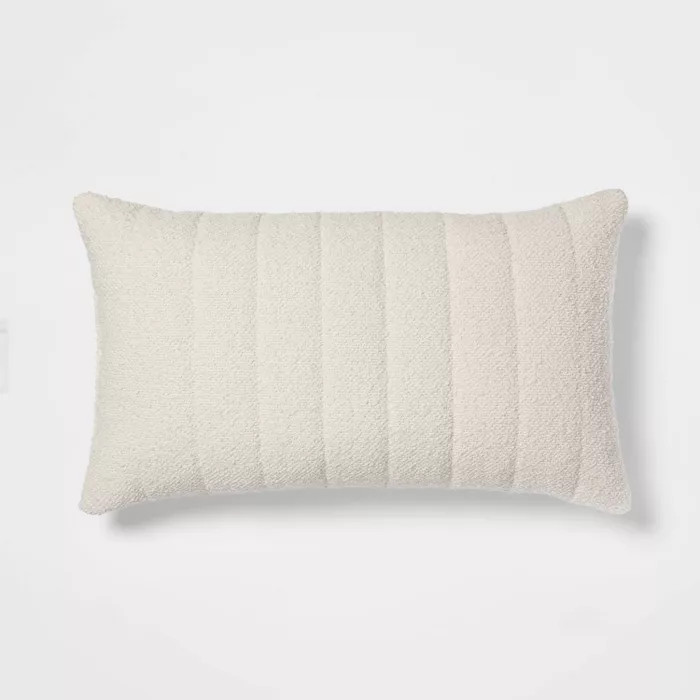 Oversized Channel Boucle Throw Pillow Cream - Threshold™ | Target