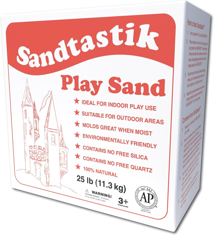 Sandtastik Sparkling White Play Sand, 25 lb (11.3 kg) - Fill Sandboxes, Sand Trays, Sensory Table... | Amazon (US)