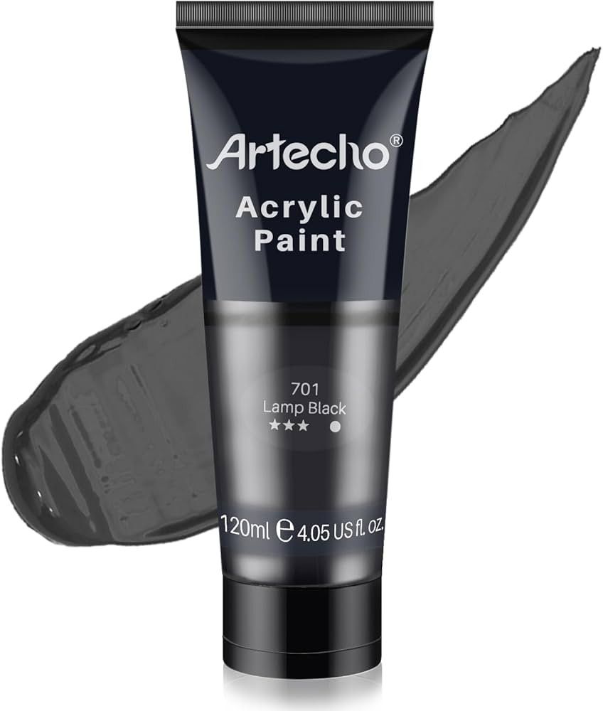 Artecho Black Acrylic Paint, Lamp Black Paint (120ml / 4.05oz) Tubes, Art Craft Paints for Canvas... | Amazon (US)