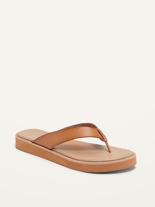 Faux-Leather Flip-Flop Sandals for Women | Old Navy (US)