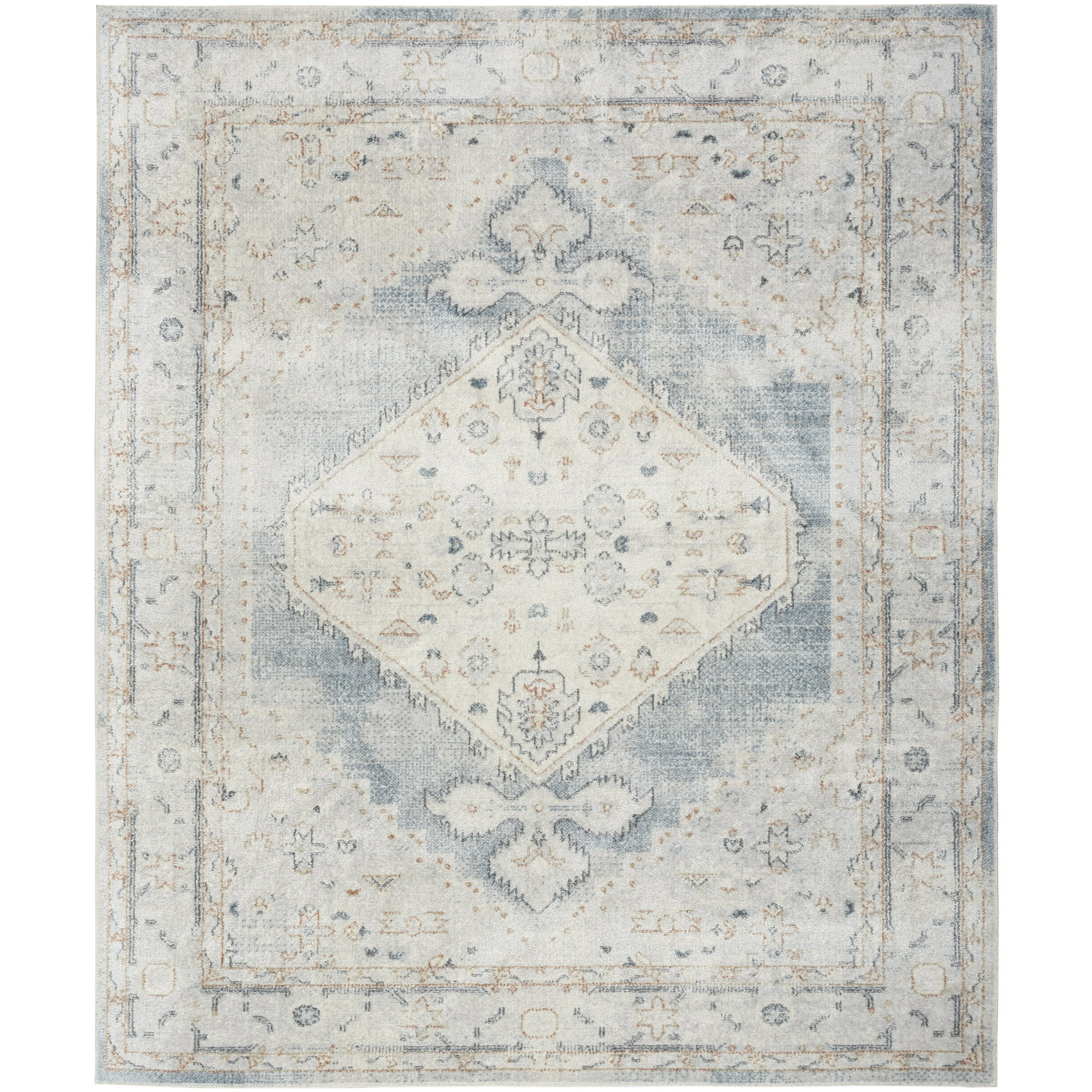 Nourison Astra Machine Washable Persian Light Blue 7'10" x 10' Area Rug (8x10) | Walmart (US)