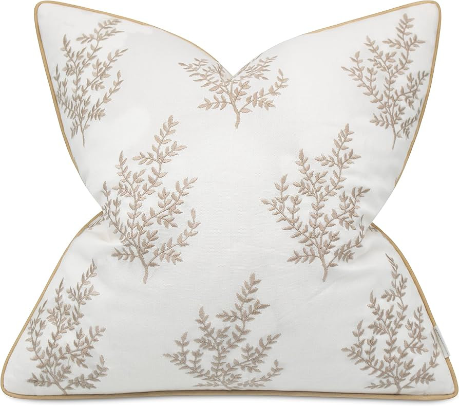 VAGMINE Embroidered Linen Square Decorative Accent Throw Pillow Cover - for Master Bedroom, New H... | Amazon (US)