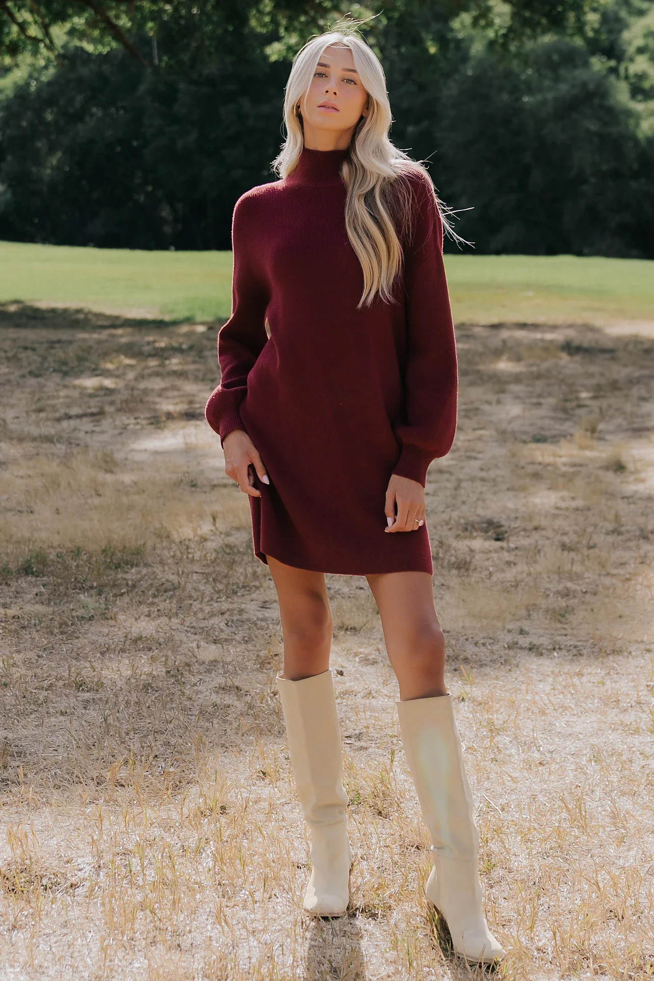 Harlow Sweater Dress | Burgundy | Baltic Born