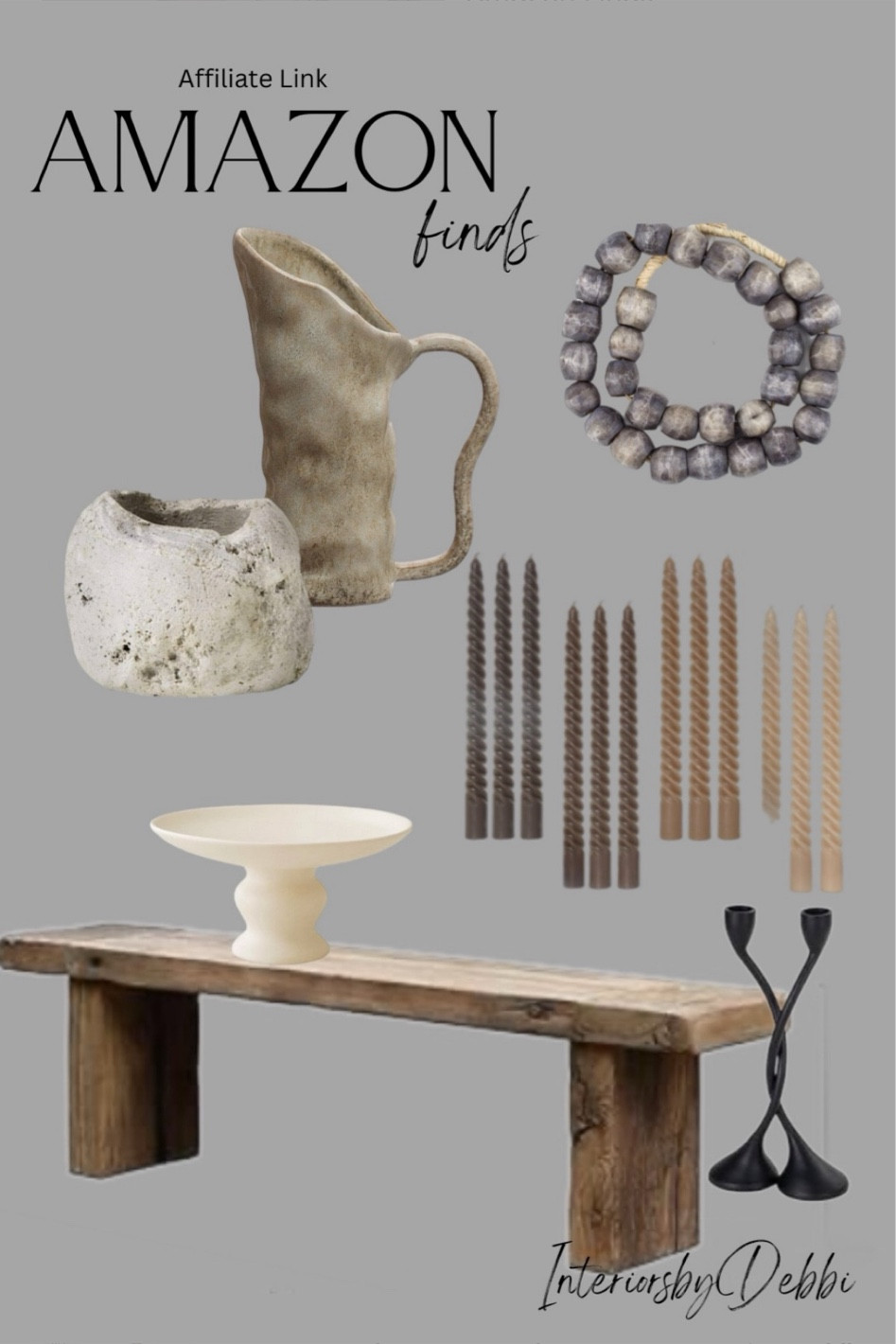 Amazon Finds
Reclaimed wood bench, taper candles, vases, beads, transitional home, modern decor, amazon find, amazon home, target home decor, mcgee and co, studio mcgee, amazon must have, pottery barn, Walmart finds, affordable decor, home styling, budget friendly, accessories, neutral decor, home finds, new arrival, coming soon, sale alert, high end look for less, Amazon favorites, Target finds, cozy, modern, earthy, transitional, luxe, romantic, home decor, budget friendly decor, Amazon decor #amazonhome #founditonamazon 

