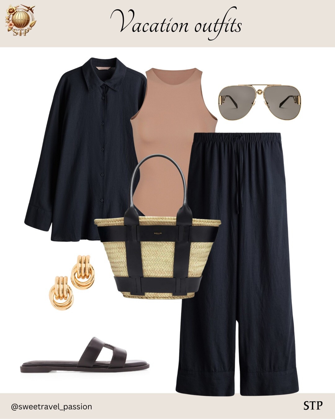 Vacation outfits, Chic spring and summer outfit with a linen set, linen button down, linen pants aviator sunglasses, casual office outfit, workwear, spring fashion, neutral aesthetic

#LTKWorkwear #LTKTravel #LTKStyleTip