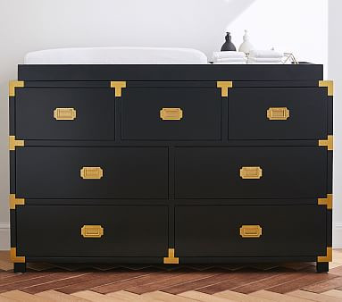 Gemma Campaign Extra Wide Dresser & Topper Set | Pottery Barn Kids