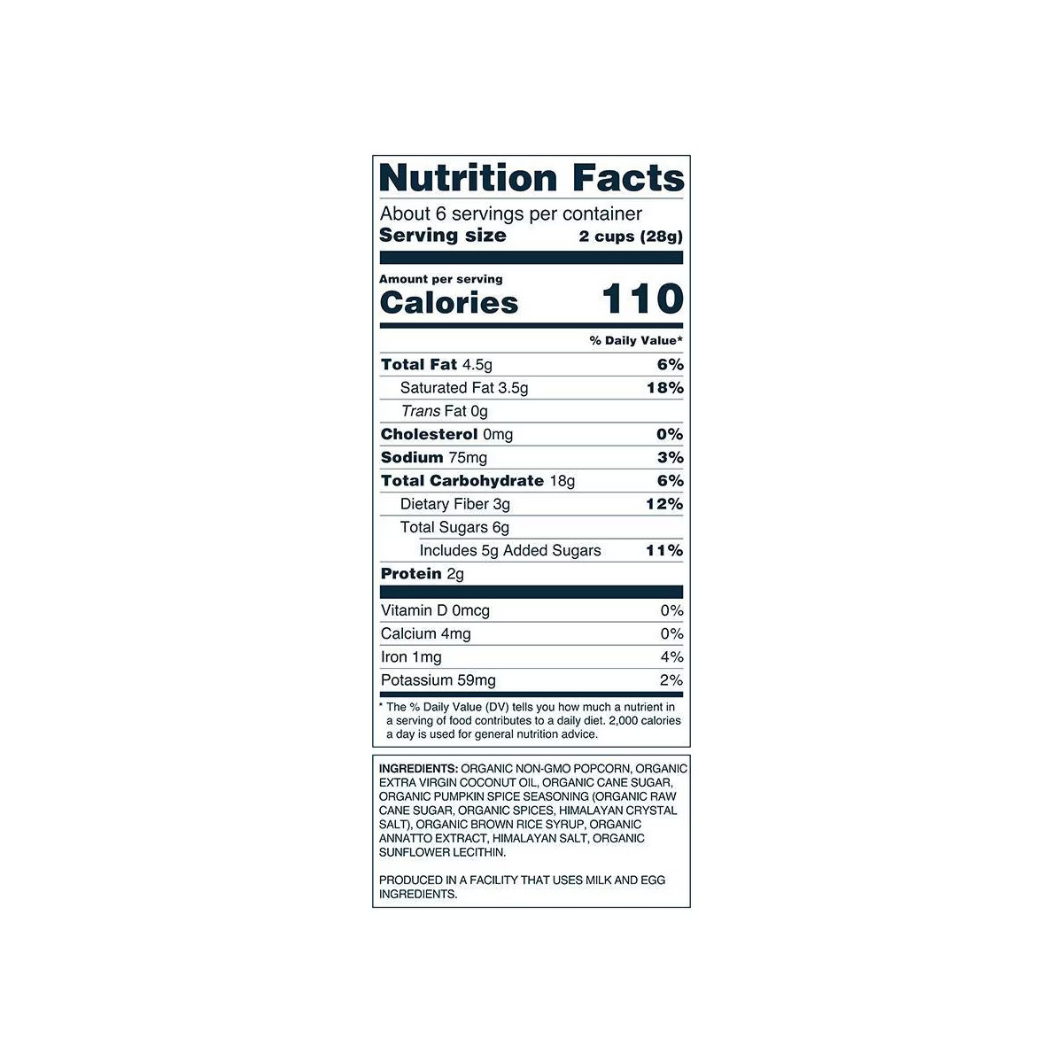 LesserEvil Organic Popcorn Pumpkin Spice - 6.4oz | Target