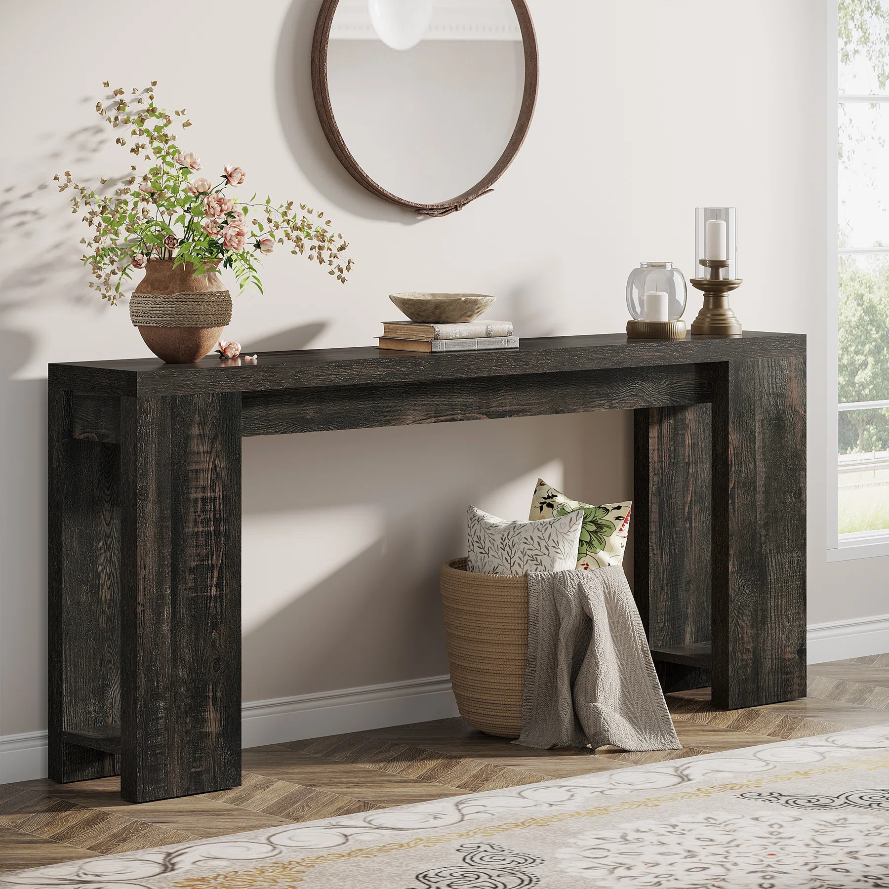 Dyron Extra Long Farmhouse Console Table For Entryway | Wayfair North America