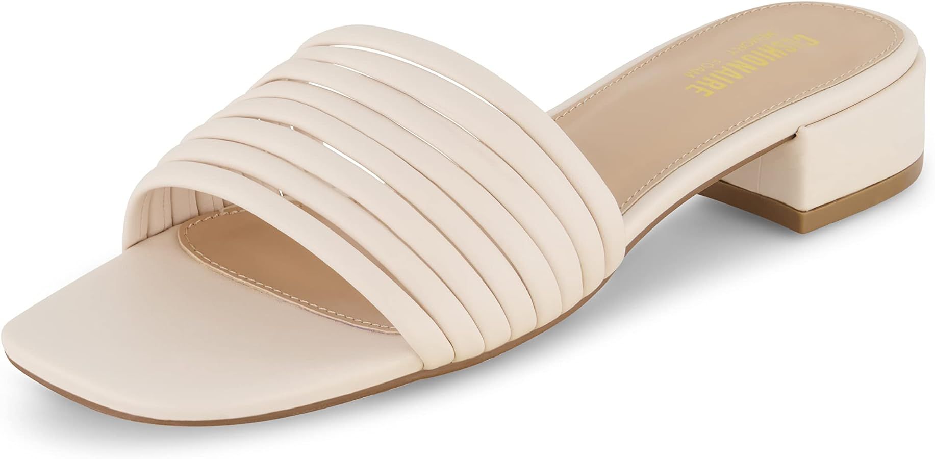 CUSHIONAIRE Women's Nino strappy low block heel slide sandal +Memory Foam and Wide Widths Availab... | Amazon (US)