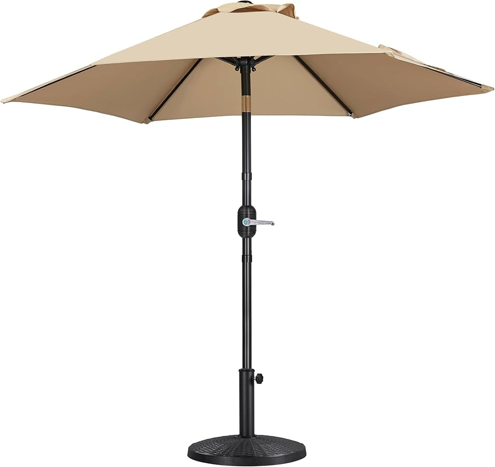 Yaheetech 7.5FT Patio Umbrella with 22lb Umbrella Base Included, Outdoor Market Umbrella with Pus... | Amazon (US)