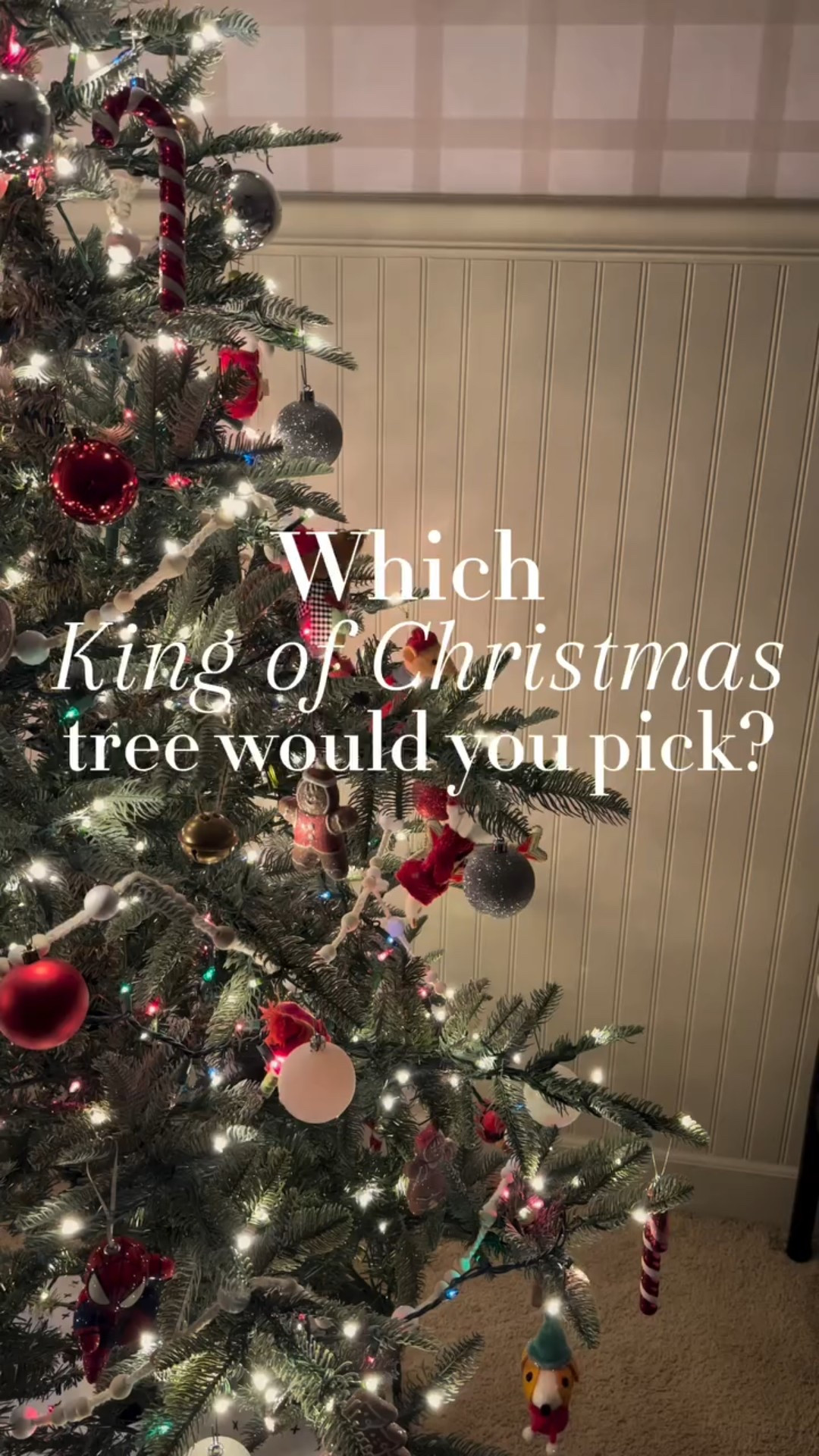 These are the 3 @kingofchristmas trees I currently have in my home. The are all so different from each other, but all 3 bring such a beautiful warmth. 
If you could only pick 1, which would it be?!
.
.
.
#ad #kingofchristmas #gifted #holidays #christmastreedecorating