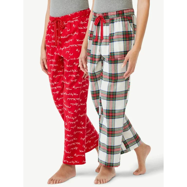 Joyspun Women's Flannel Lounge Pants, 2-Pack, Sizes S to 3X | Walmart (US)