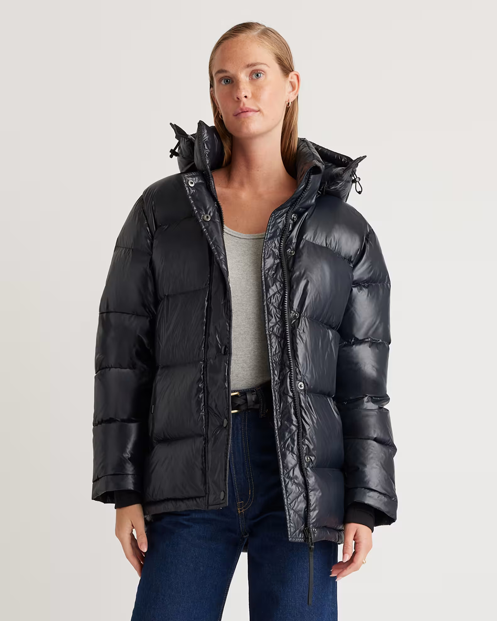 Responsible Down Puffer Jacket in Shiny Black | Quince