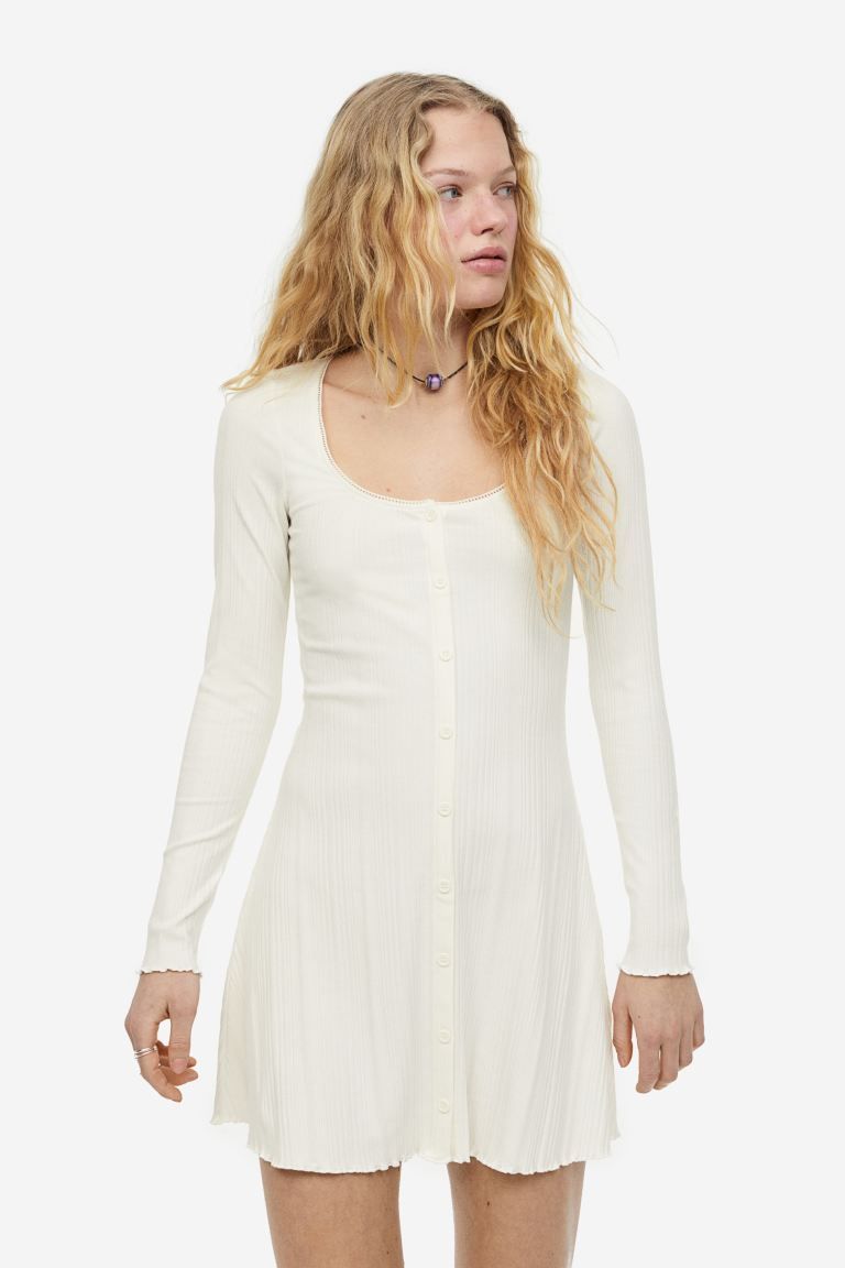 Lace-trimmed Ribbed Dress | H&M (US + CA)