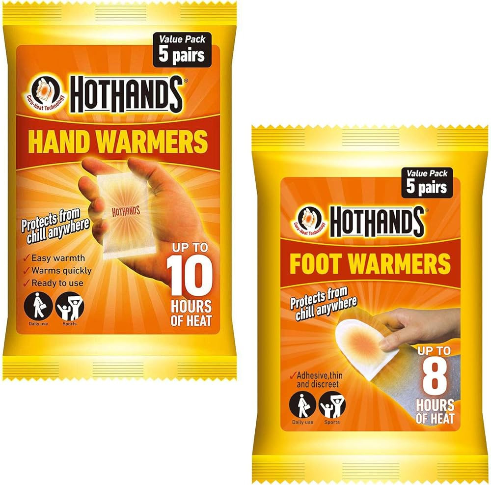 Hot Hands Hand Warmers (5 Pairs) & Foot Warmers (5 Pairs) | Amazon (UK)