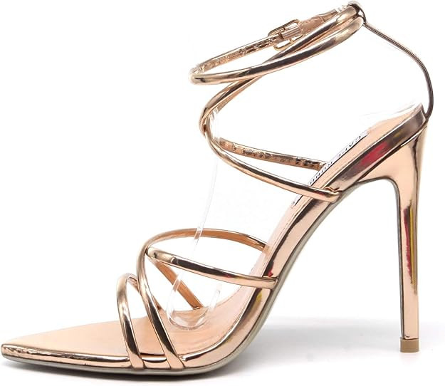 Cape Robbin Ada Sexy Stiletto High Heels for Women, Strappy Pointed Open Toe Shoes Heels | Amazon (US)