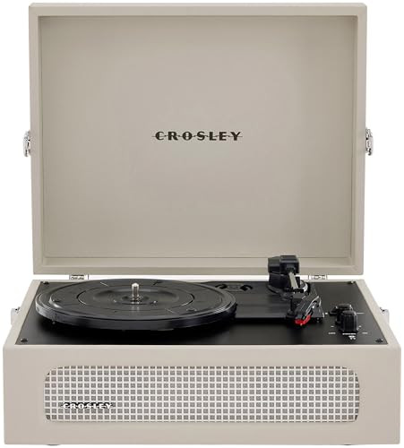 Crosley CR8017B-DU Voyager Vintage Portable Vinyl Record Player Turntable with Bluetooth in/Out and Built-in Speakers, Dune | Amazon (US)