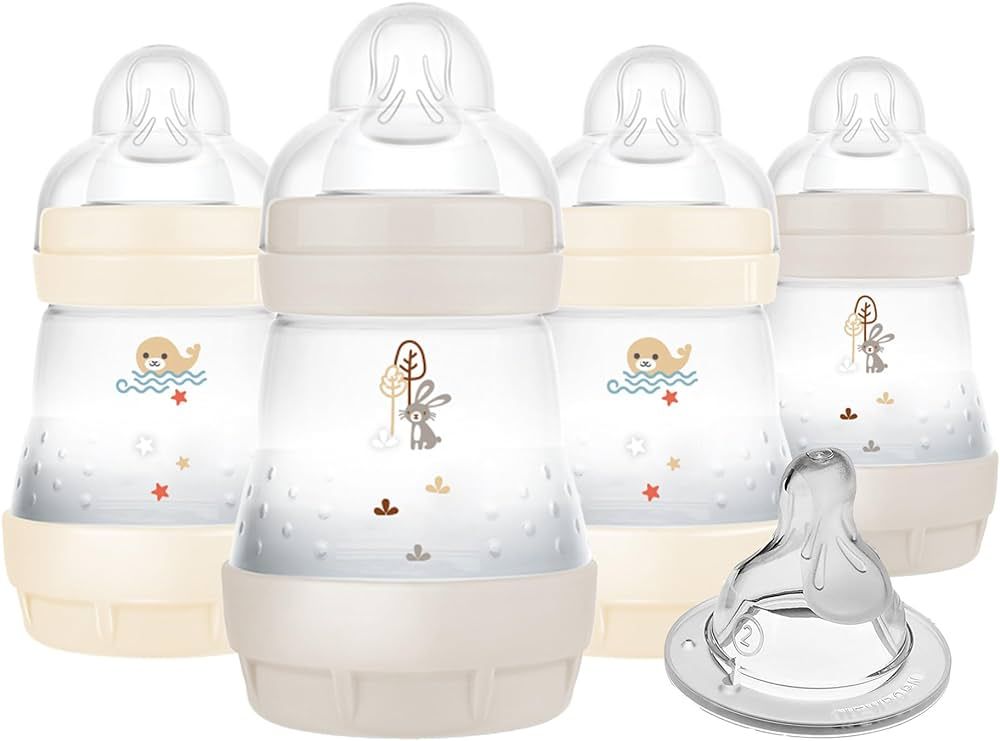 MAM Easy Start Anti-Colic Baby Bottle, Slow Flow, Breastfeeding-Like Silicone Nipple Bottle, Redu... | Amazon (US)