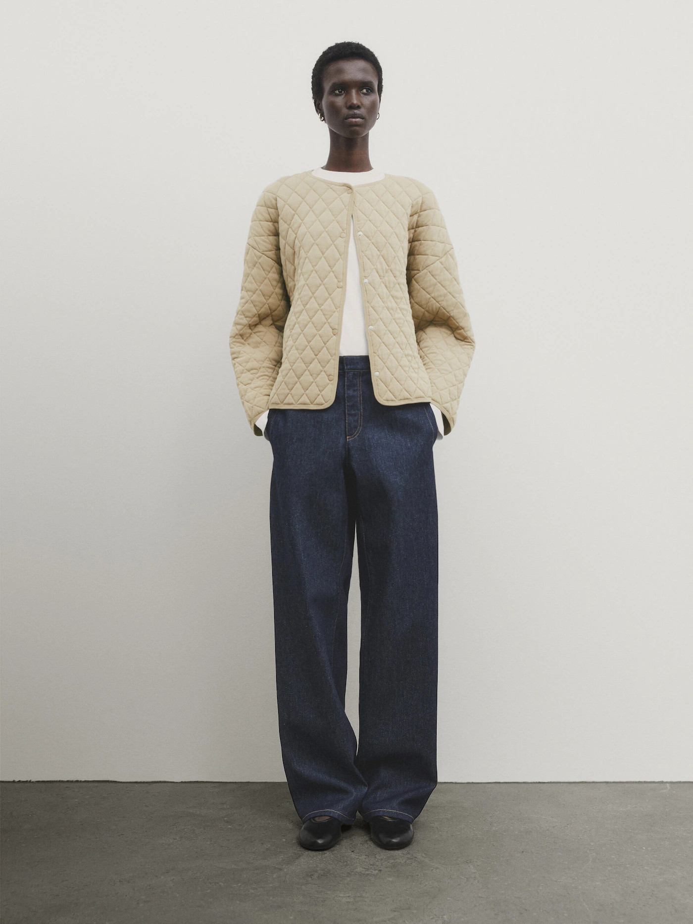 Diamond knit bomber jacket | Massimo Dutti UK