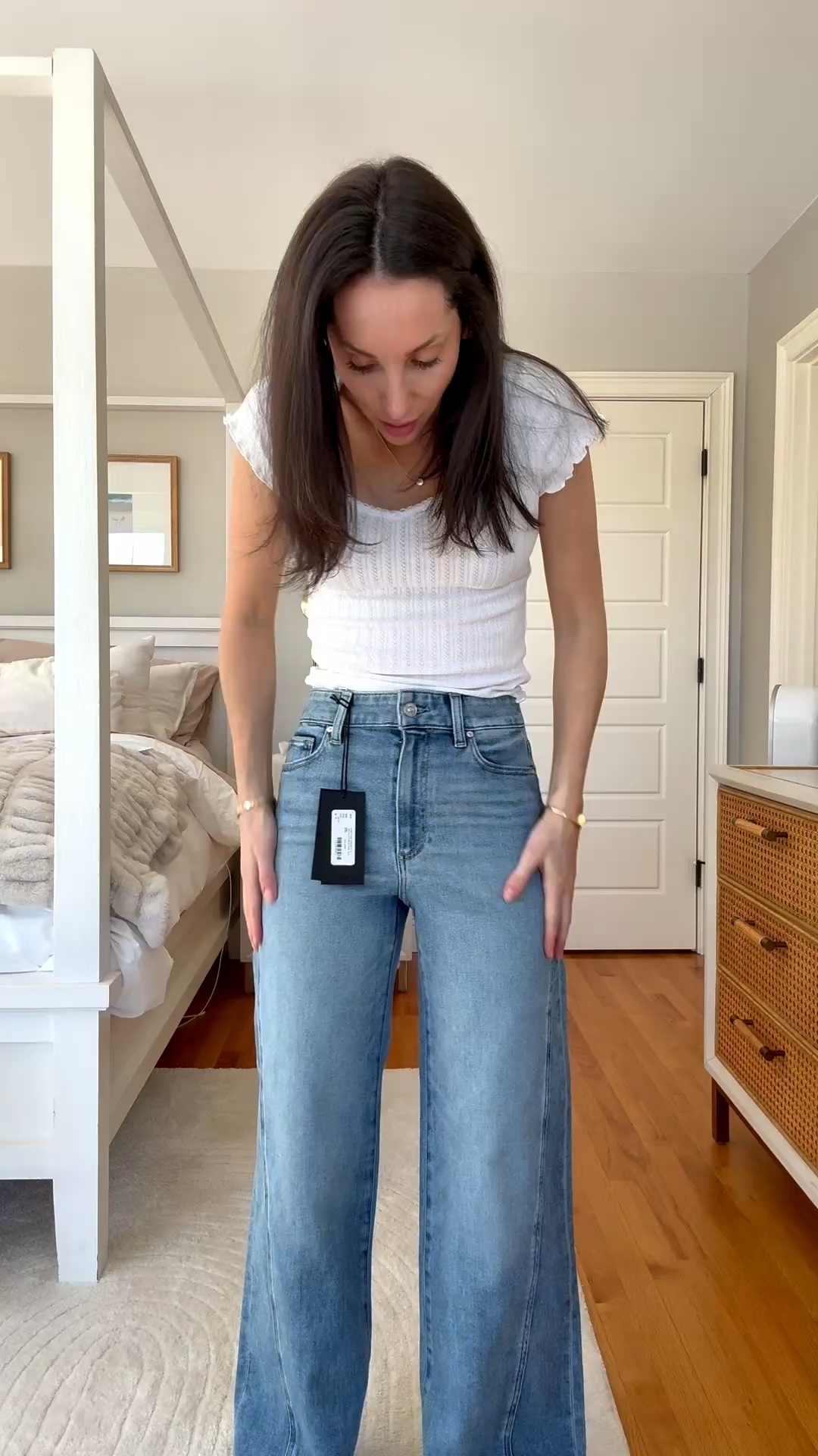 Super flattering jeans/ now on sale! 
Fit is true to size.