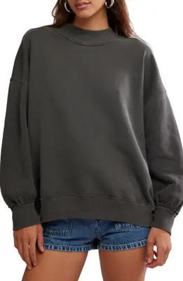 Free People Palm Springs Mock Neck Cotton Fleece Sweatshirt in Mauve Chalk at Nordstrom Rack, Size X-Small | Nordstrom Rack
