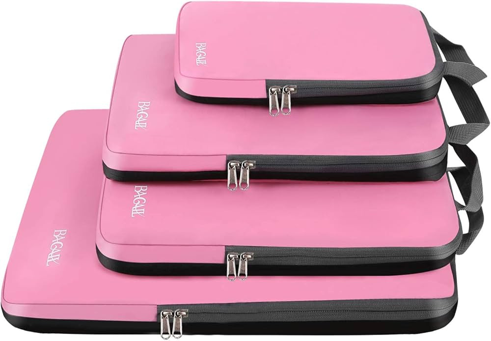 BAGAIL 4 Set/6 Set Compression Packing Cubes Travel Accessories Expandable Packing Organizers(Pin... | Amazon (US)
