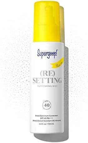 Supergoop! (Re)setting Refreshing Mist, 3.4 fl oz - SPF 40 PA+++ Facial Mist - Sets Makeup, Refre... | Amazon (US)